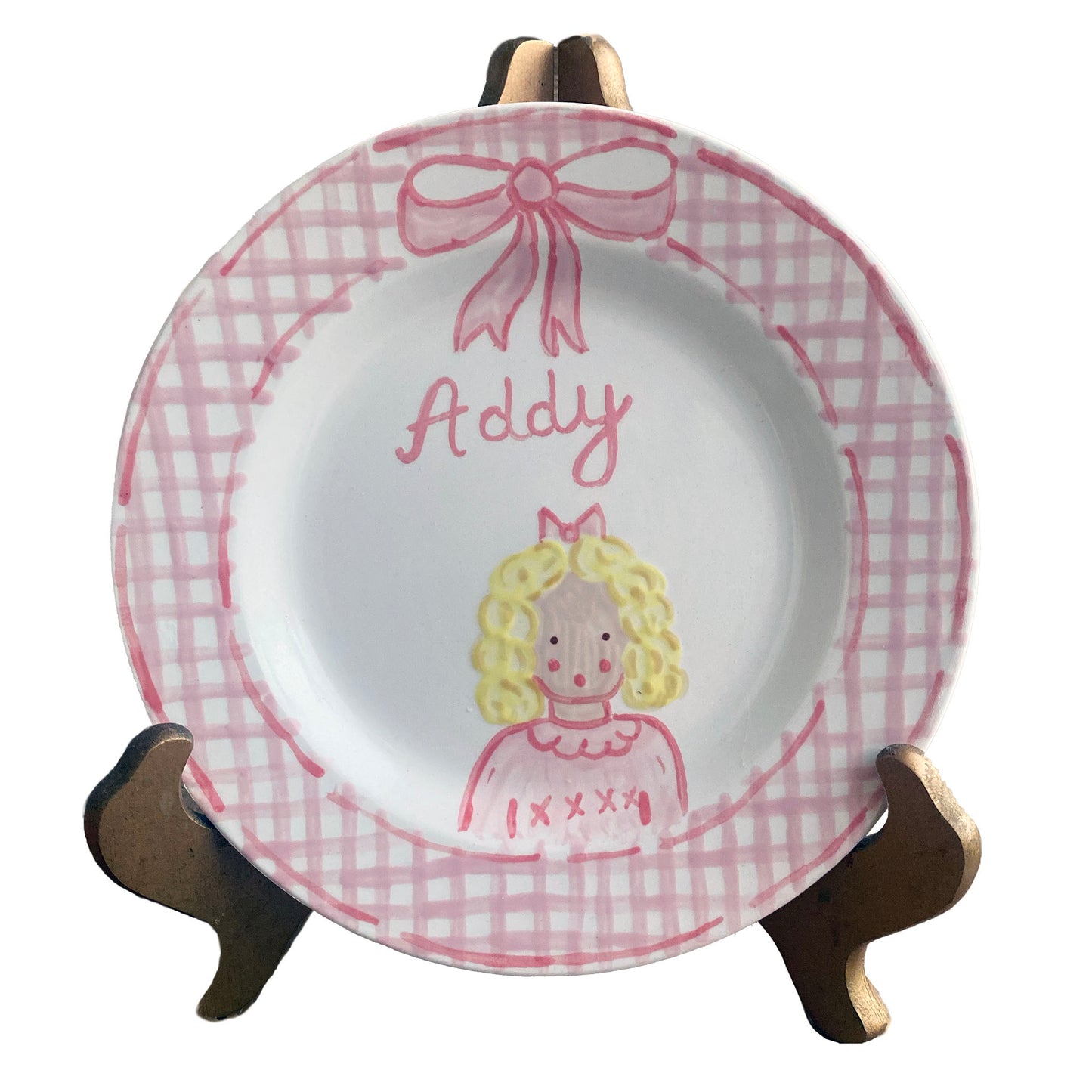 Everyday Plate Portrait Gingham and Ribbon
