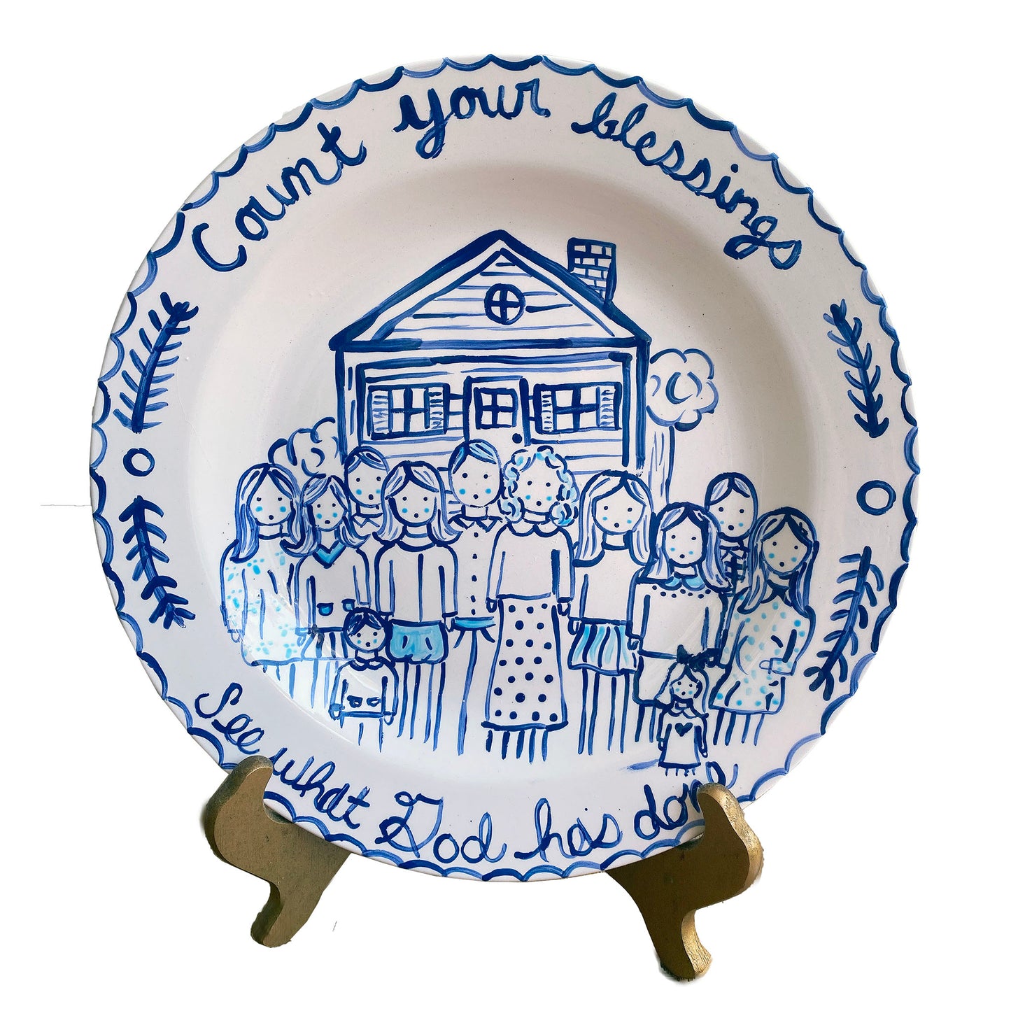 Family Portrait Platter - Round - Count Your Blessings