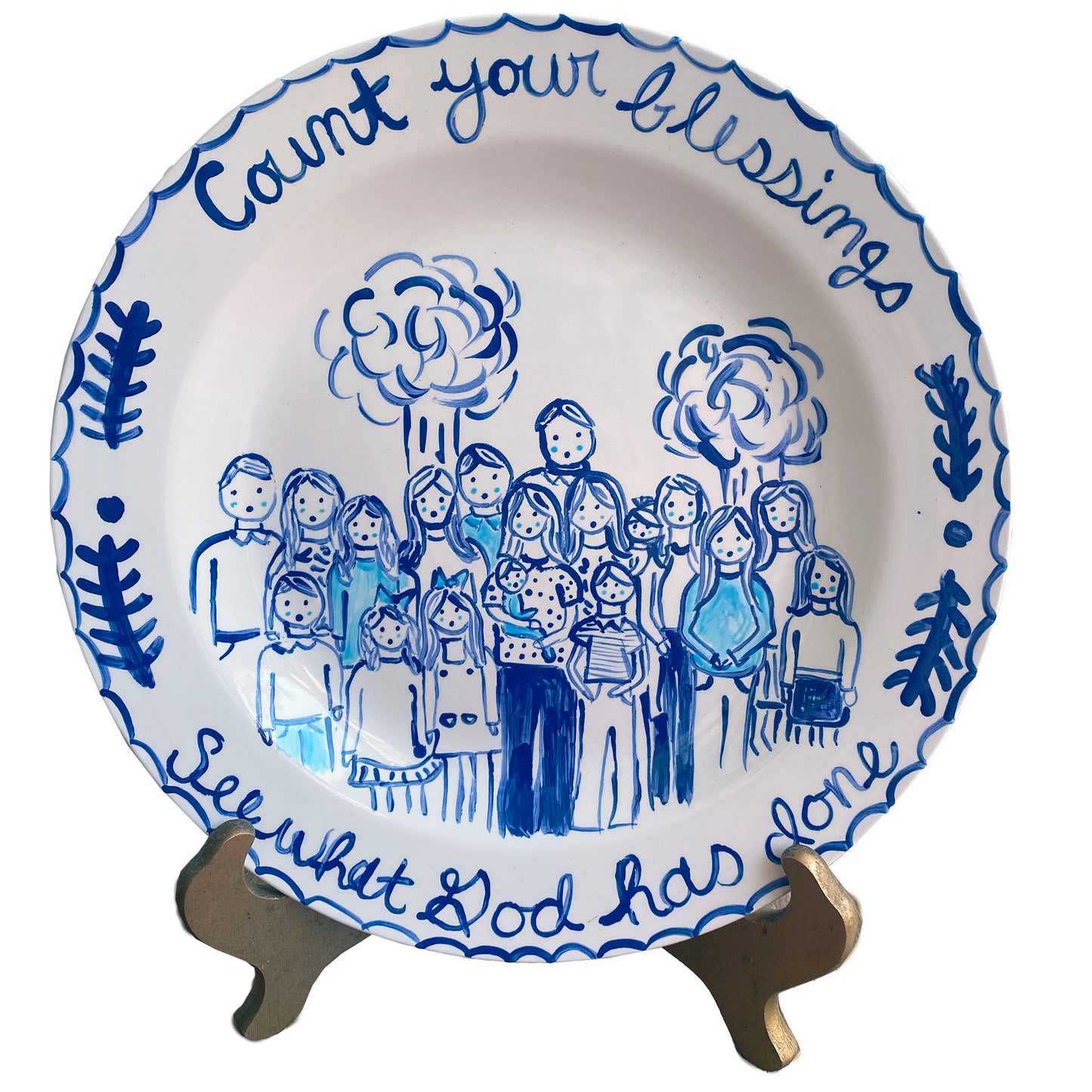 Family Portrait Platter - Round - Count Your Blessings