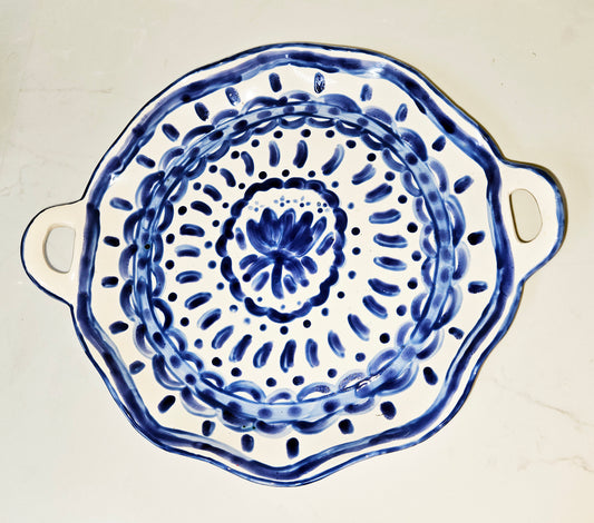 Ruffle Edge Serving Platter - Talavera Inspired